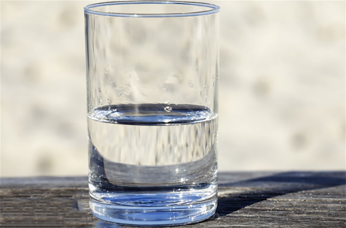 Glass of clean drinking water